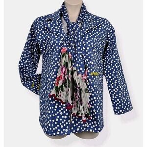 Little Journeys Chicago‎ Polka Dot Jacket W/Scarf Women's SZ Large MSRP $126 NWT